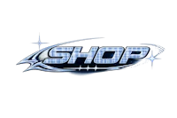 the logo for shop on a dark background